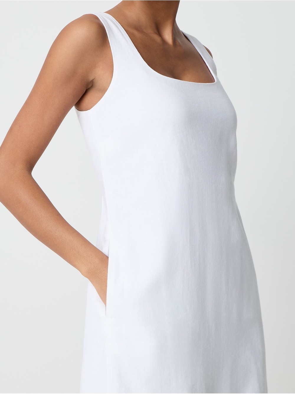 J. Crew Linen-blend squareneck shift dress - Picture 2 of 8